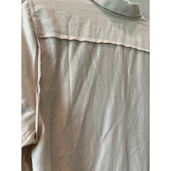 BRAZEAU TRICOT Women’s Sz 3 Light Champagne Boyfriend Long Silk Blend Top - Picture 6 of 7